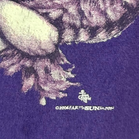 Vintage Cat in Hat Tom Griffin Purple Men’s L Cotton T-Shirt RARE - Picture 3 of 5